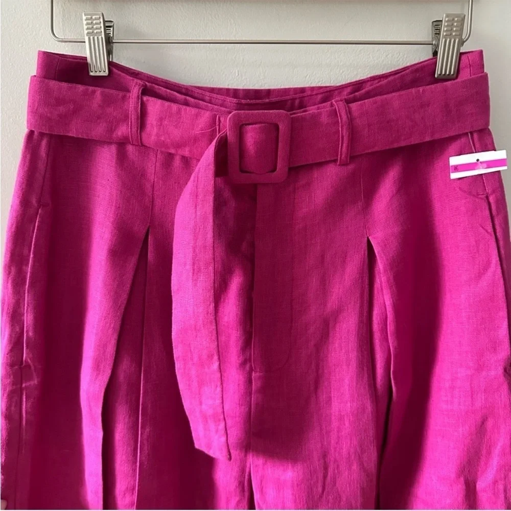 NWOT FARM Rio Pink Belt Linen Pants